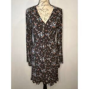 Hurley floral wrap rayon poplin dress